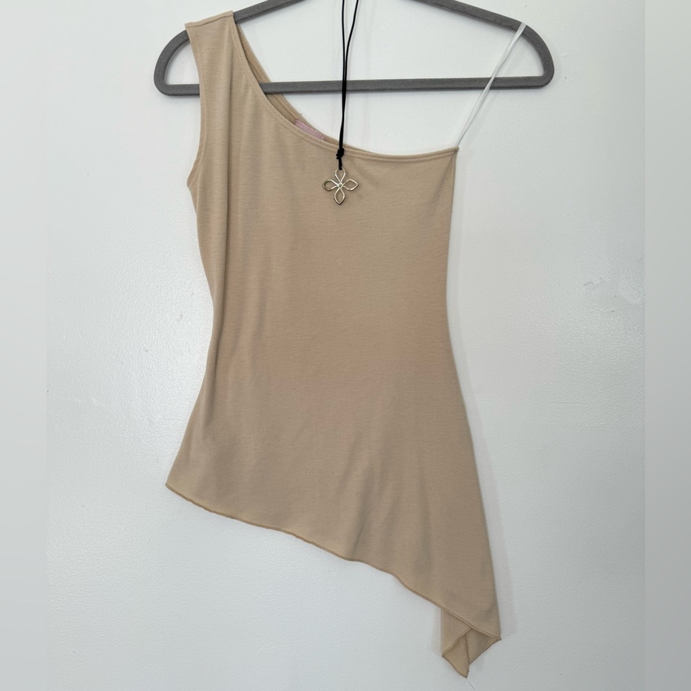 Asymmetrical Beige Tank Top